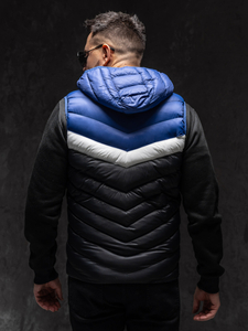 Homme Gilet matelassé à capuche Bleu foncé Bolf HDL88004A1