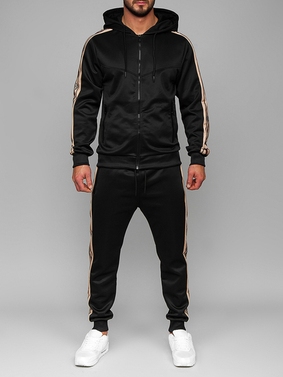 Homme Ensemble de sport à capuche Noir Bolf 3A167