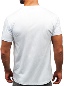Tee-shirt en coton pour homme blanc Bolf 14736
