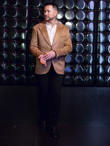 Veste de costume homme en velours camel Bolf 24410