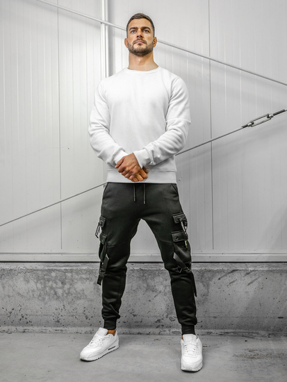 Homme Pantalon jogger cargo Noir Bolf HSS015A