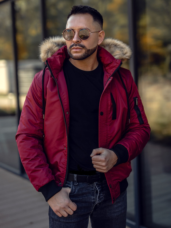 Blouson d'hiver pour homme bordeaux Bolf 2129