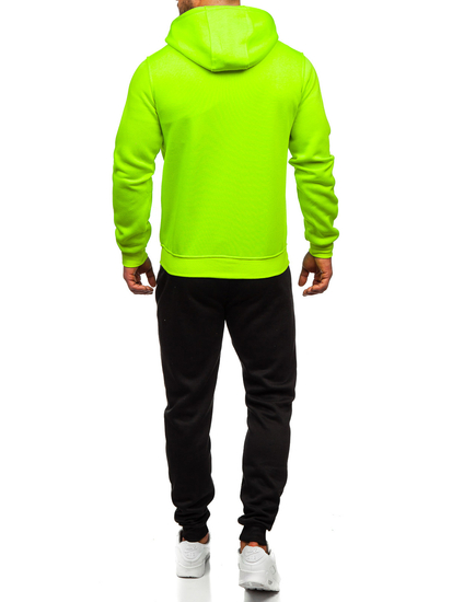 Survêtement avec un sweat-shirt à capuche zippé pour homme céladon Bolf D004