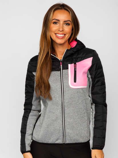 Sweat-shirt sport à capuche femme noir Bolf KSW4006A1