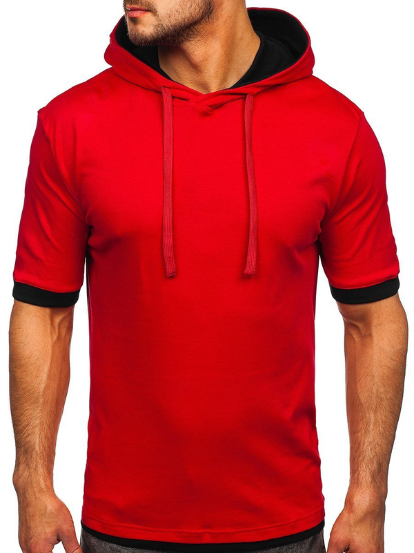 Tee-shirt sans imprimé rouge pour homme Bolf 08
