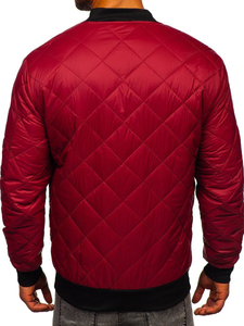 Blouson bomber de transition matelassé pour homme bordeaux Bolf MY-01A