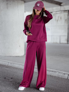 Survêtement zippé deux pièces femme beurre bordeaux Bolf 821111