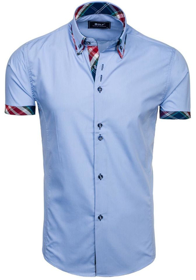 Chemise à manches courtes pour homme bleue claire Bolf 6540