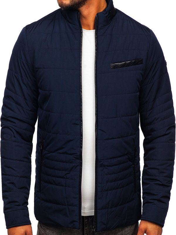 Blouson de transition matelassé pour homme bleu foncé Bolf 22M12