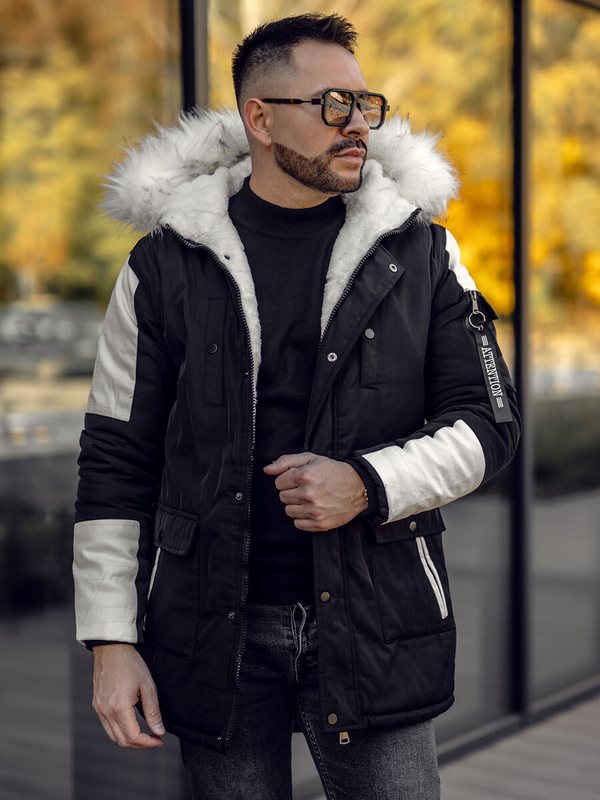Parka d'hiver pour homme noire Bolf JP5832A