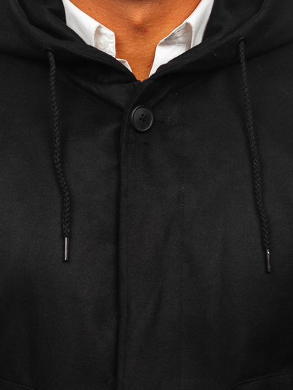 Manteau d'hiver à capuche pour homme noir Bolf 79B3-197