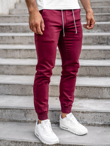 Pantalon jogger bordeaux pour homme Bolf CT8808