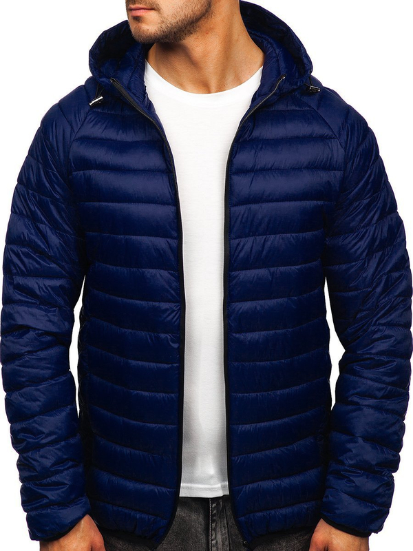 Blouson de transition matelassé pour homme bleu foncé Bolf 13021
