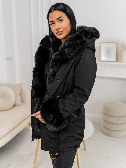 Parka d'hiver à capuche pour femme noire Bolf 16M9062