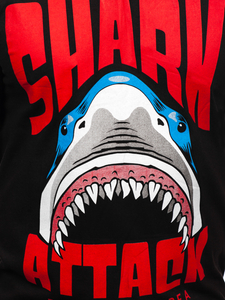 Tee-shirt imprimé en coton pour homme noir Bolf 143020