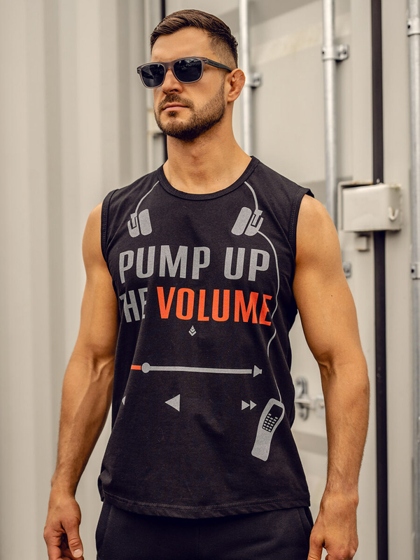 Homme Débardeur imprimé Noir Bolf 14815A