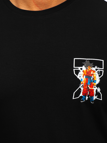 Tee-shirt imprimé pour homme noir Bolf 14404