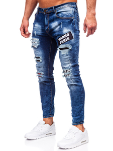 Homme Pantalon en jean skinny fit Bleu foncé Bolf E7790B
