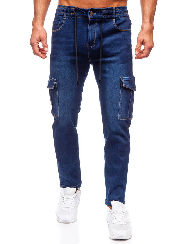 Homme Pantalon en jean cargo Bleu foncé Bolf 8135
