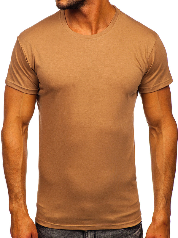 Tee-shirt brun sans imprimé pour homme Bolf 2005