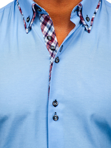 Chemise à manches courtes pour homme bleue claire Bolf 6540