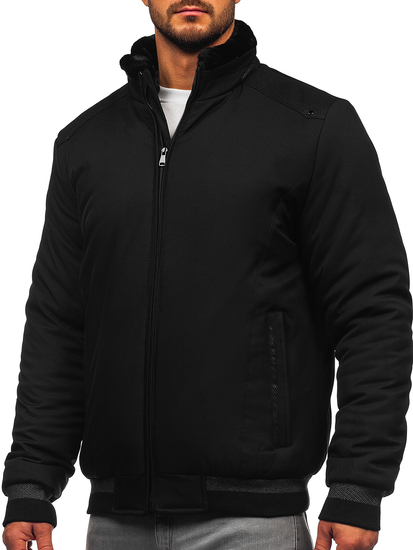 Homme Blouson d'hiver avec fourrure Noir Bolf 22M333