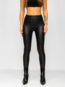 Femme Legging en simili cuir Noir Bolf YY83NM