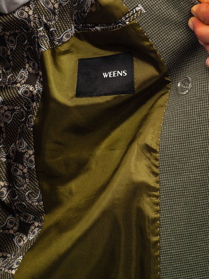 Homme Veste élégante à double boutonnage Vert Bolf 005