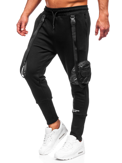 Pantalon jogger cargo pour homme noir Bolf 6583