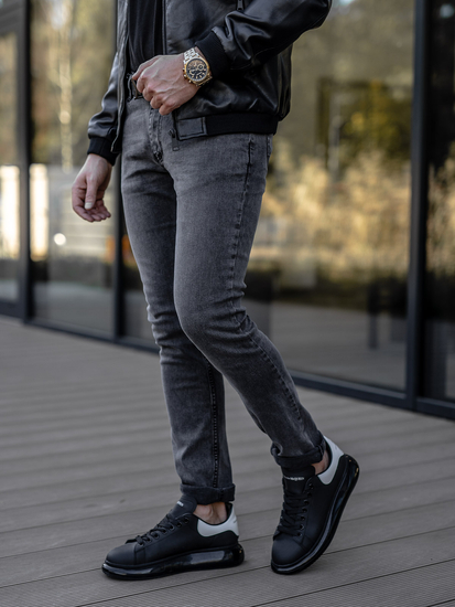 Pantalon en jean slim fit pour homme graphite Bolf 6597