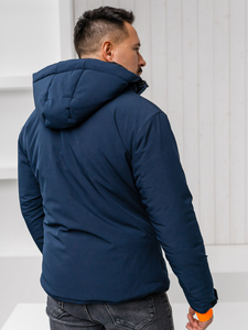 Homme Blouson d'hiver matelassé oversize Bleu foncé Bolf HH011A1