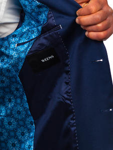 Homme Veste de costume élégante Bleu foncé Bolf 022