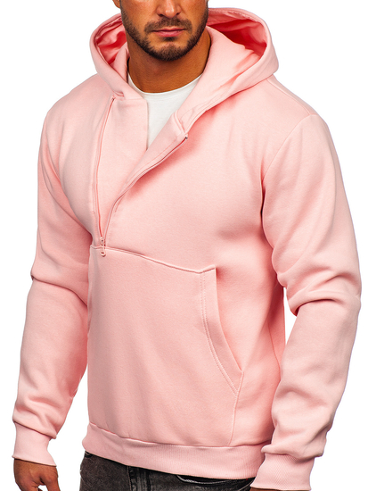Sweat-shirt à capuche pour homme rose clair Bolf 02