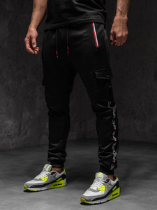 Homme Pantalon de jogging cargo Noir Bolf K10279A1