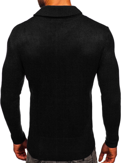 Pull à col montant pour homme noir Bolf MM6018