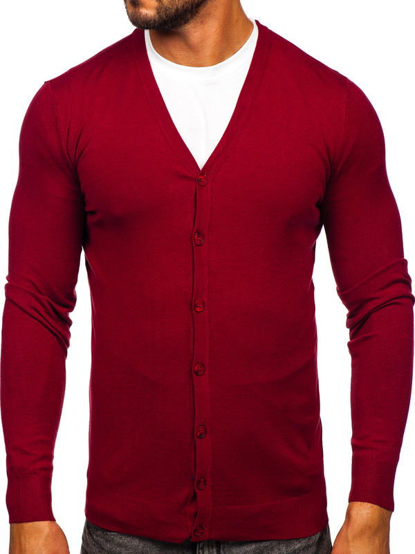 Cardigan avec fermeture pour homme bordeaux Bolf MM6006
