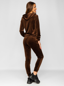 Ensemble de survêtement en velours deux pièces pour femme chocolat Bolf 829