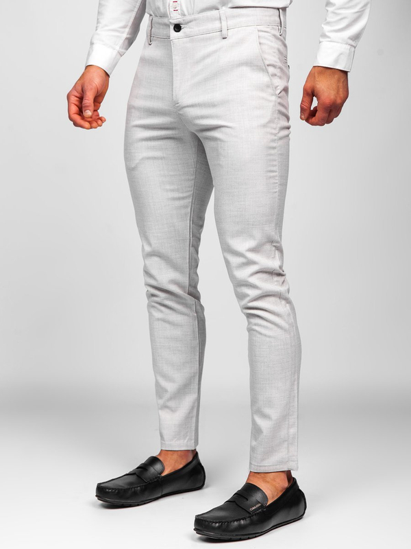 Pantalon en tissu chino beige pour homme Bolf 0015