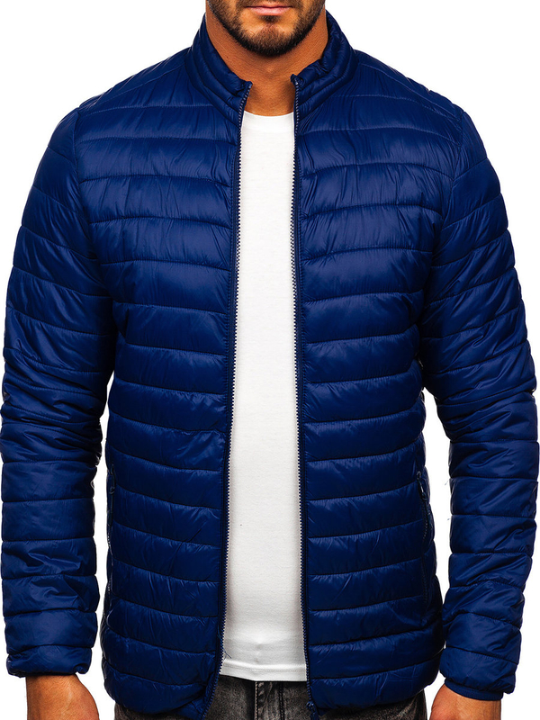 Blouson bleu foncé matelassé de transition pour homme Bolf LY33