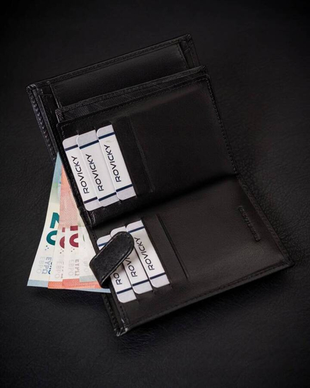 Homme Portefeuille en cuir Noir 25912