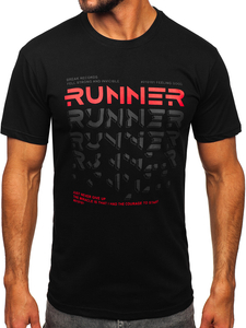 Tee-shirt imprimé pour homme noir Bolf 14336