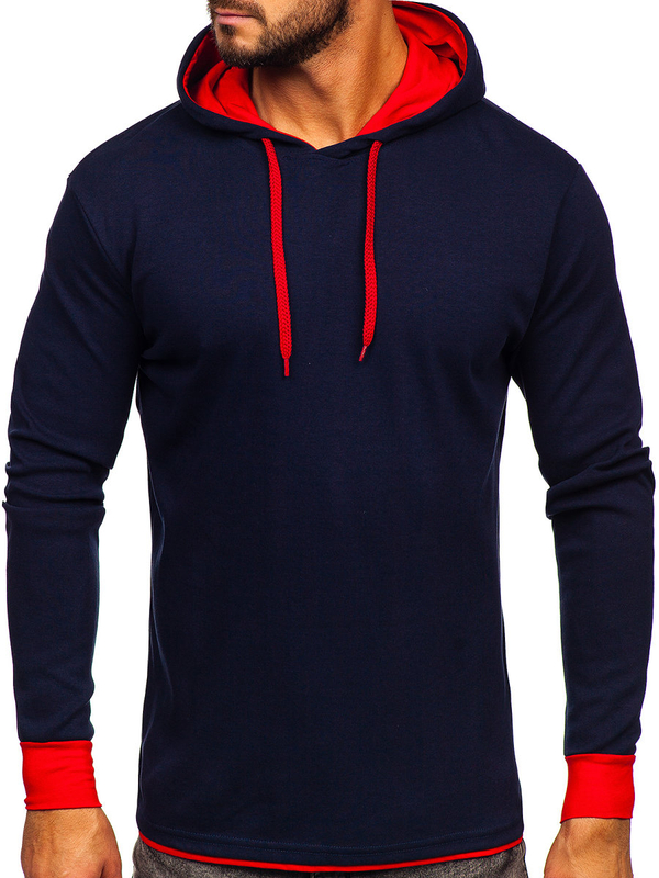 Sweat-shirt à capuche pour homme bleu foncé Bolf 146312