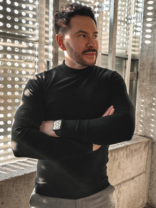 Pull à col roulé basic pour homme noir Bolf MMB603