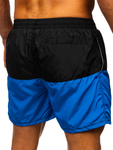 Short de bain pour homme noir-bleu Bolf HM060