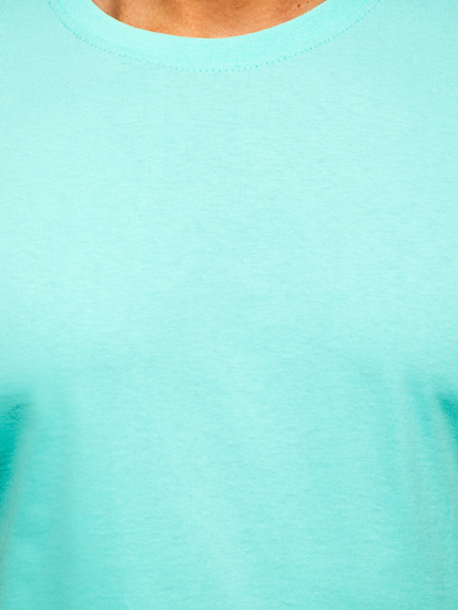 T-shirt uni en coton menthe pour homme Bolf 192397