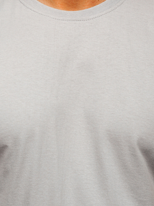 T-shirt homme en coton gris uni Bolf 192397