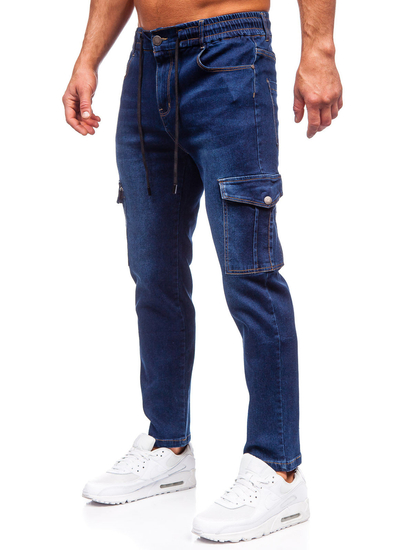 Homme Pantalon en jean cargo Bleu foncé Bolf 8135