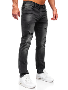 Homme Pantalon en jean slim fit Noir Bolf MP0018N