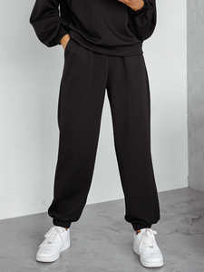 Ensemble de survêtement deux pièces femme avec capuche noir beurre Bolf 525