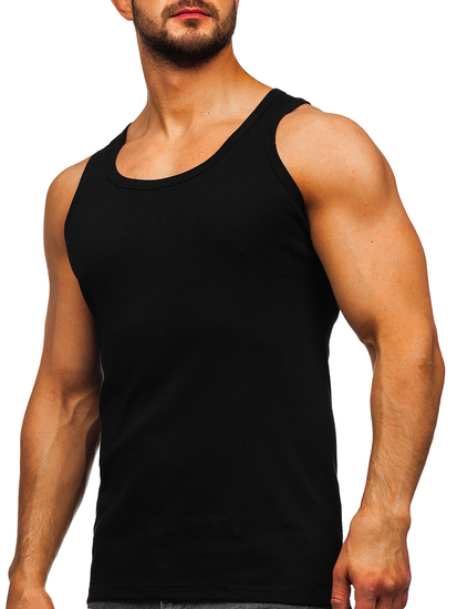 Homme Maillot de corps basique Noir Bolf 6000